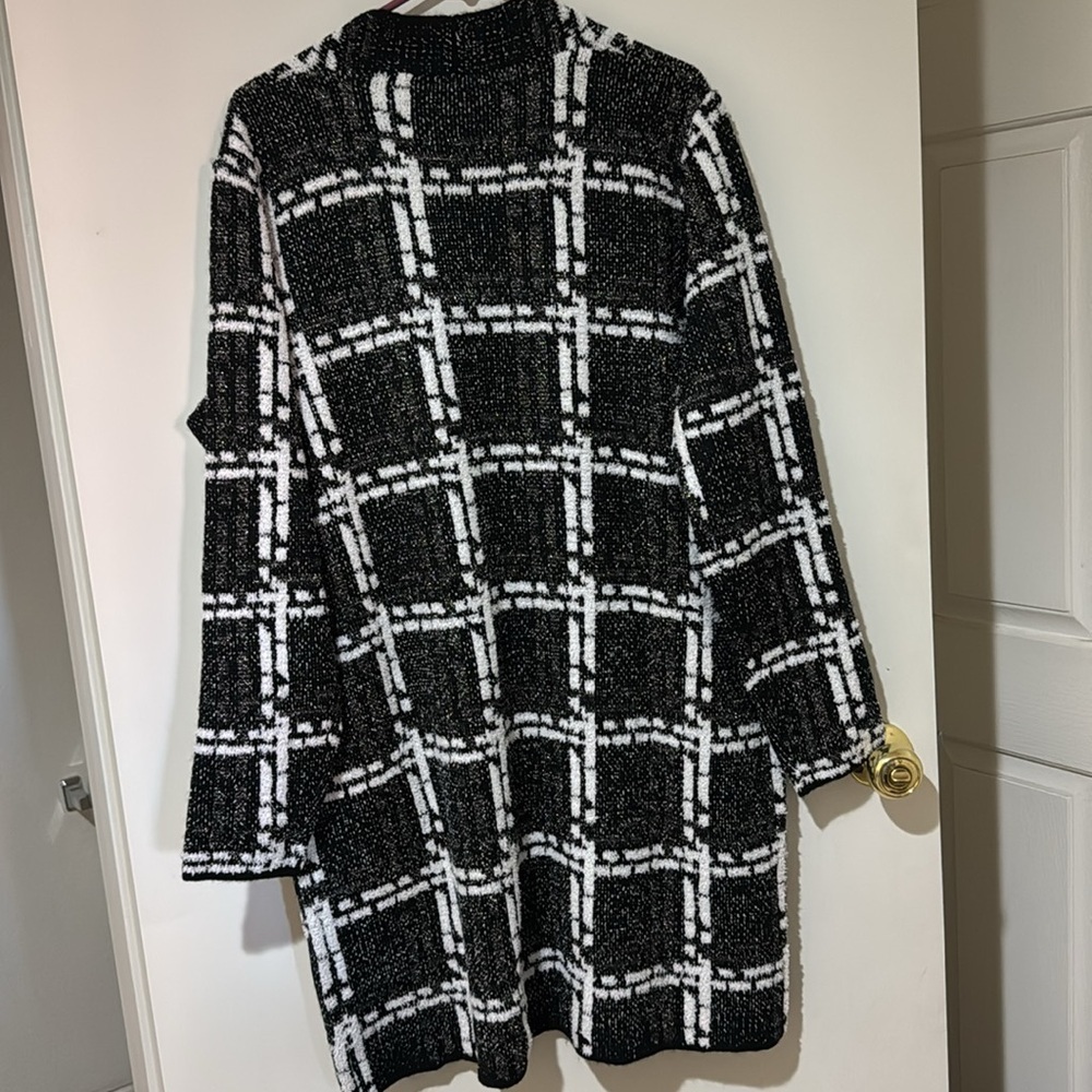Nine West long Cardigan Black and white XL - Picture 5 of 6
